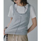 グレー | タンクセット レイヤード デザイン Tシャツ | 210nouve