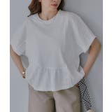 異素材切替え ペプラム Tシャツ | 210nouve | 詳細画像1