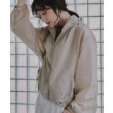 ベージュ | シアー ナイロン スタンド ギャザー ジャケット | 210nouve