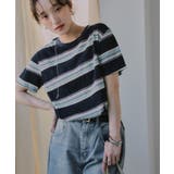 配色 マルチボーダー シアー Tシャツ | 210nouve | 詳細画像6