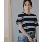 配色 マルチボーダー シアー Tシャツ | 210nouve | 詳細画像9