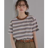 配色 マルチボーダー リンガー Tシャツ | 210nouve | 詳細画像2