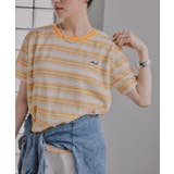 イエロー | 配色 マルチボーダー リンガー Tシャツ | 210nouve