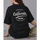 ブラック | California バックプリント Tシャツ | 210nouve