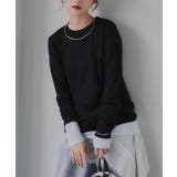 ブラック | クルーネック シアートップス | 210nouve