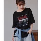 ブラック | オーバーサイズ フォトプリント Tシャツ | 210nouve