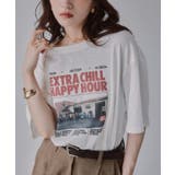 ホワイト | オーバーサイズ フォトプリント Tシャツ | 210nouve