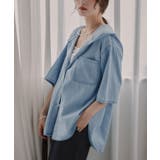 ライトブルー | オーバーサイズ フーディ シャツ | 210nouve