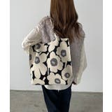 アイボリー | 花柄ニットトートバッグ | 210nouve
