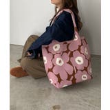 ピンク | 花柄ニットトートバッグ | 210nouve