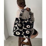 ベージュ | 花柄ニットトートバッグ | 210nouve