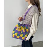 パープル | 柄編みニットショルダーバッグ | 210nouve