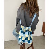 ブルー | 柄編みニットショルダーバッグ | 210nouve