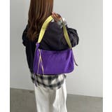 バイカラースクエアナイロンショルダーバッグ | 210nouve | 詳細画像12 