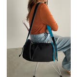 ブラック | バイカラースクエアナイロンショルダーバッグ | 210nouve