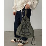 カーキ | シャドーチェック ドロスト ナイロン ナップサック | 210nouve