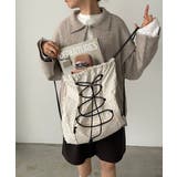 アイボリー | シャドーチェック ドロスト ナイロン ナップサック | 210nouve