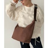 ブラウン | ナイロン ステッチ ショルダーバッグ | 210nouve