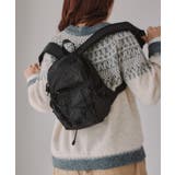 ブラック | シャドー チェック柄 ドローコード ナイロン バックパック | 210nouve