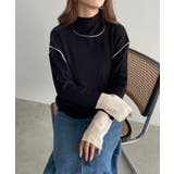 ハイネック バイカラー 配色 リブニット | 210nouve | 詳細画像14