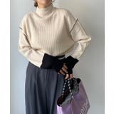 ハイネック バイカラー 配色 リブニット | 210nouve | 詳細画像21