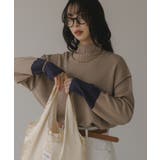 ハイネック バイカラー 配色 リブニット | 210nouve | 詳細画像3