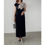 ベージュ | グロッシーマルチラッフルドレス | 210nouve