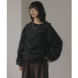 ブラック | オーガンジー 重ね ドロスト プルオーバー | 210nouve