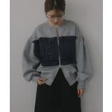 異素材 レイヤード Wジップ カーディガン | 210nouve | 詳細画像2