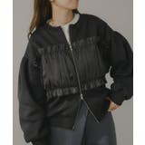 チャコールグレー | 異素材 レイヤード Wジップ カーディガン | 210nouve