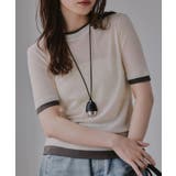アイボリー | バイカラー シアー Tシャツ | 210nouve