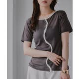 ウェーブボタン バイカラー シアー Tシャツ | 210nouve | 詳細画像10