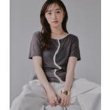 ウェーブボタン バイカラー シアー Tシャツ | 210nouve | 詳細画像13