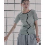 ウェーブボタン バイカラー シアー Tシャツ | 210nouve | 詳細画像14