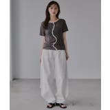 ウェーブボタン バイカラー シアー Tシャツ | 210nouve | 詳細画像23