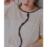 ウェーブボタン バイカラー シアー Tシャツ | 210nouve | 詳細画像27