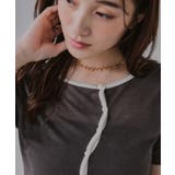 ウェーブボタン バイカラー シアー Tシャツ | 210nouve | 詳細画像29