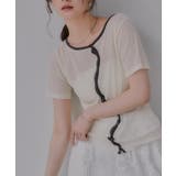 ウェーブボタン バイカラー シアー Tシャツ | 210nouve | 詳細画像4