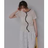 ウェーブボタン バイカラー シアー Tシャツ | 210nouve | 詳細画像5