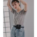 ウェーブボタン バイカラー シアー Tシャツ | 210nouve | 詳細画像9