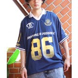 ネイビー×イエロー | スポーツデザインサッカーTシャツ Tシャツ 半袖 ゲームシャツ | 8(eight)