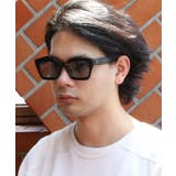 ブラック×ライトスモーク | ビッグスクエア サングラス メンズ 黒ぶち眼鏡 | 8(eight)