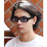 ブラック×ライトブルー | スクエアサングラス メンズ レディース 伊達メガネ | 8(eight)