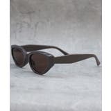グレー×ブラウン | キャットアイサングラス メンズ レディース 黒ブチ眼鏡 伊達めがね   | 8（eight） 