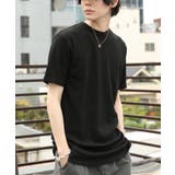 ブラック | ワッフルロング丈Tシャツ メンズ 半袖 | 8(eight)