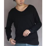 ブラック | 長袖Tシャツ Vネック メンズ ロングTシャツ ロンT インナー  | 8（eight） 