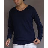 ネイビー | 長袖Tシャツ Vネック メンズ ロングTシャツ ロンT インナー  | 8（eight） 