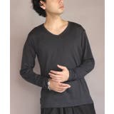 チャコール | 長袖Tシャツ Vネック メンズ ロングTシャツ ロンT インナー  | 8（eight） 