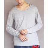 グレー | Uネック長袖Tシャツ メンズ ロングTシャツ ロンT インナー  | 8（eight） 
