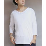 Vネック７分袖Tシャツ メンズ Ｔシャツ ７分袖 Vネック T/Cフライス | 8（eight）  | 詳細画像1 